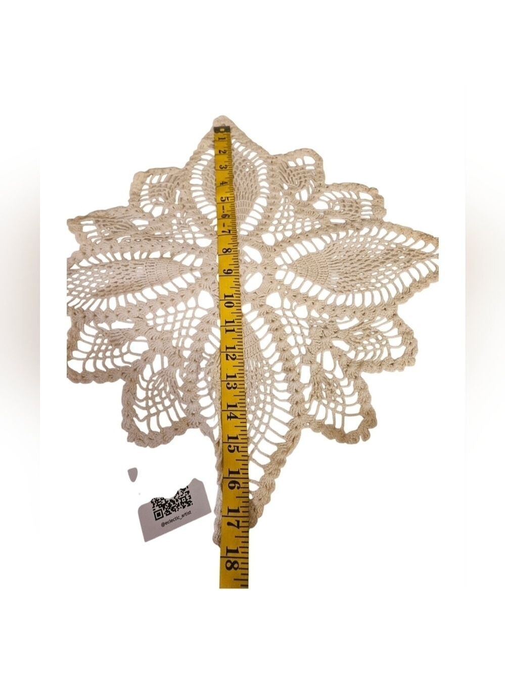 Crochet Cotton Pineapple Stitch Floral Doily Table Topper - Picture 14 of 17
